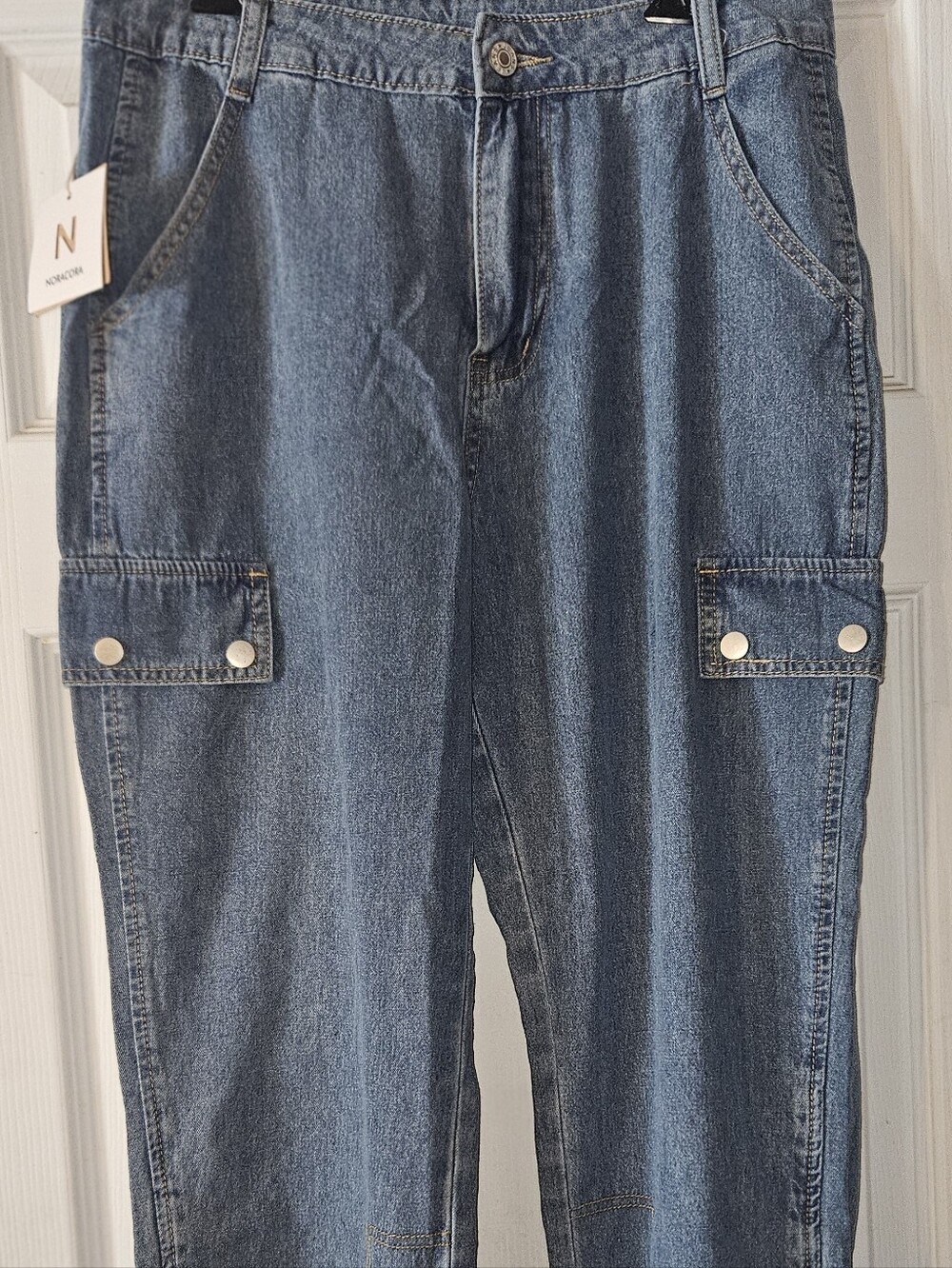 Nautica Men's Relaxed Blue Denim Cargo Jeans